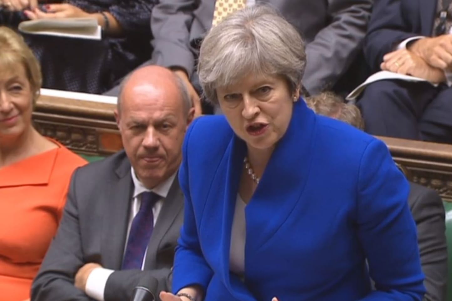 Die britische Premierministerin Theresa May spricht in London im britischen House of Commons.