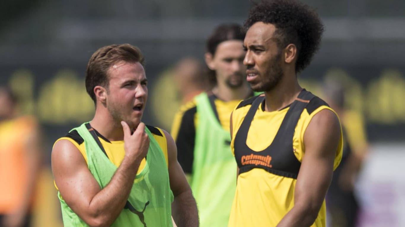 Mario Götze und Pierre-Emerick Aubameyang beim Training von Borussia Dortmund.