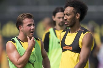 Mario Götze und Pierre-Emerick Aubameyang beim Training von Borussia Dortmund.
