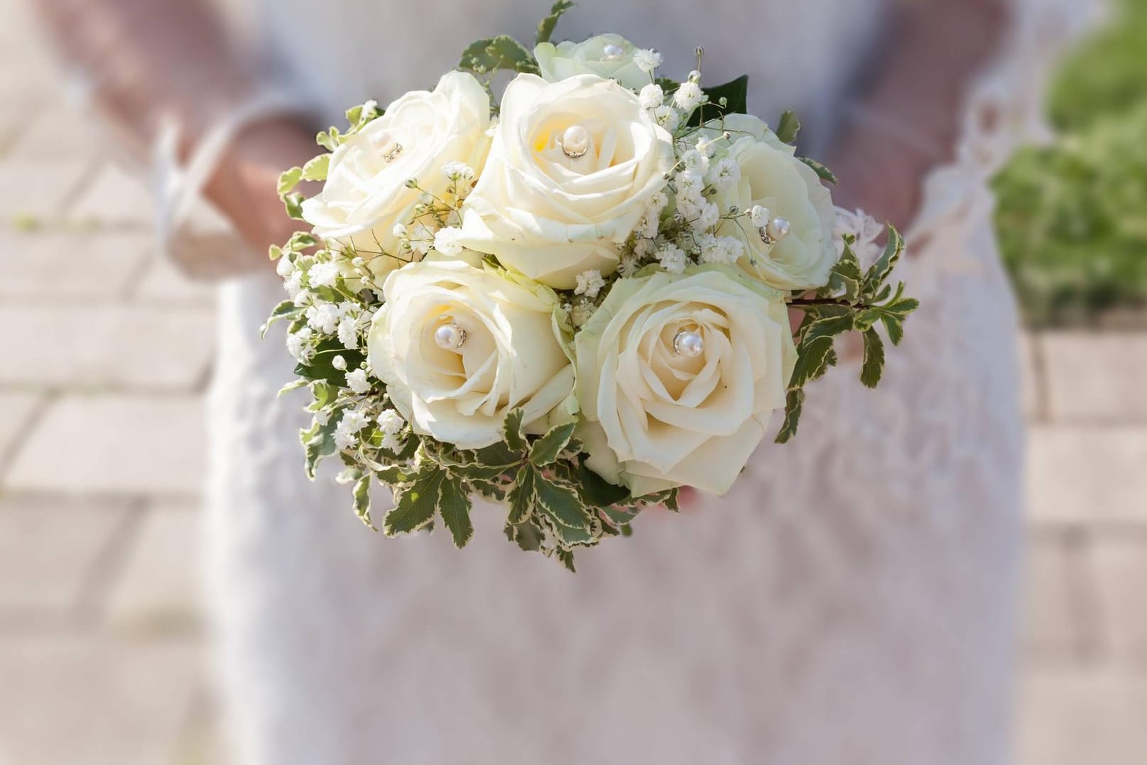 Brautstrauß am Tag der Hochzeit.