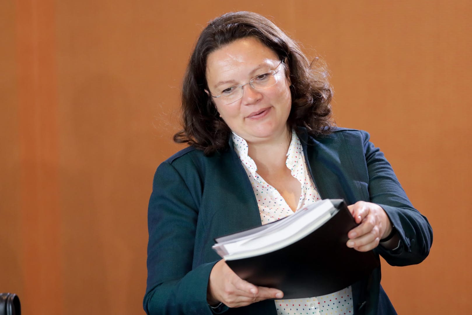Bundesarbeitsministerin Andrea Nahles hat in Berlin an der Sitzung des Bundeskabinetts im Bundeskanzleramt teilgenommen.