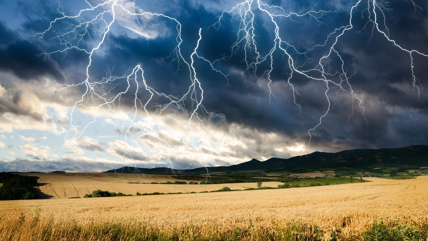 Blitze: Auf keinen Fall darf man sich während eines Gewitters unter Pfeiler, Masten, Bäumen und Antennen stellen.