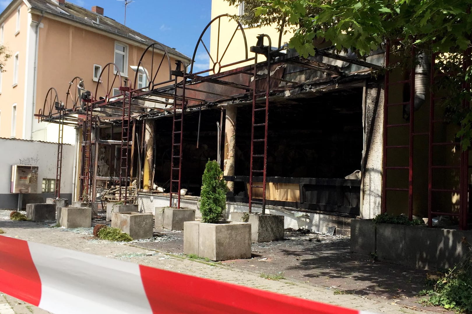 Die Shisha-Bar in Gießen wurde durch den Brand völlig zerstört