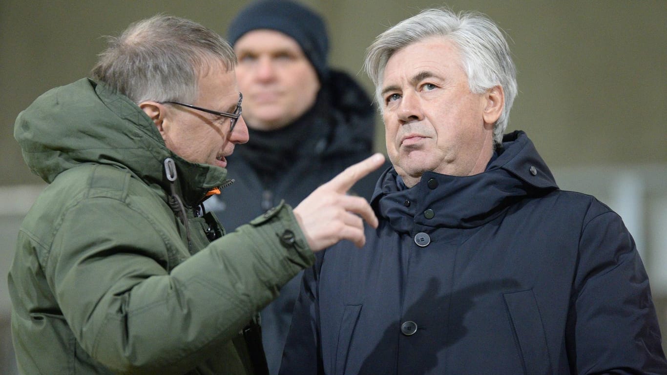 Endet die Zusammenarbeit? Kaderplaner Michael Reschke mit Bayern-Trainer Carlo Ancelotti.