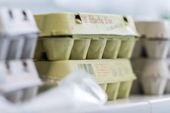 Zahlreiche Eierverpackungen werden im Chemischen Veterinäruntersuchungsamt in Münster auf Rückstände untersucht .