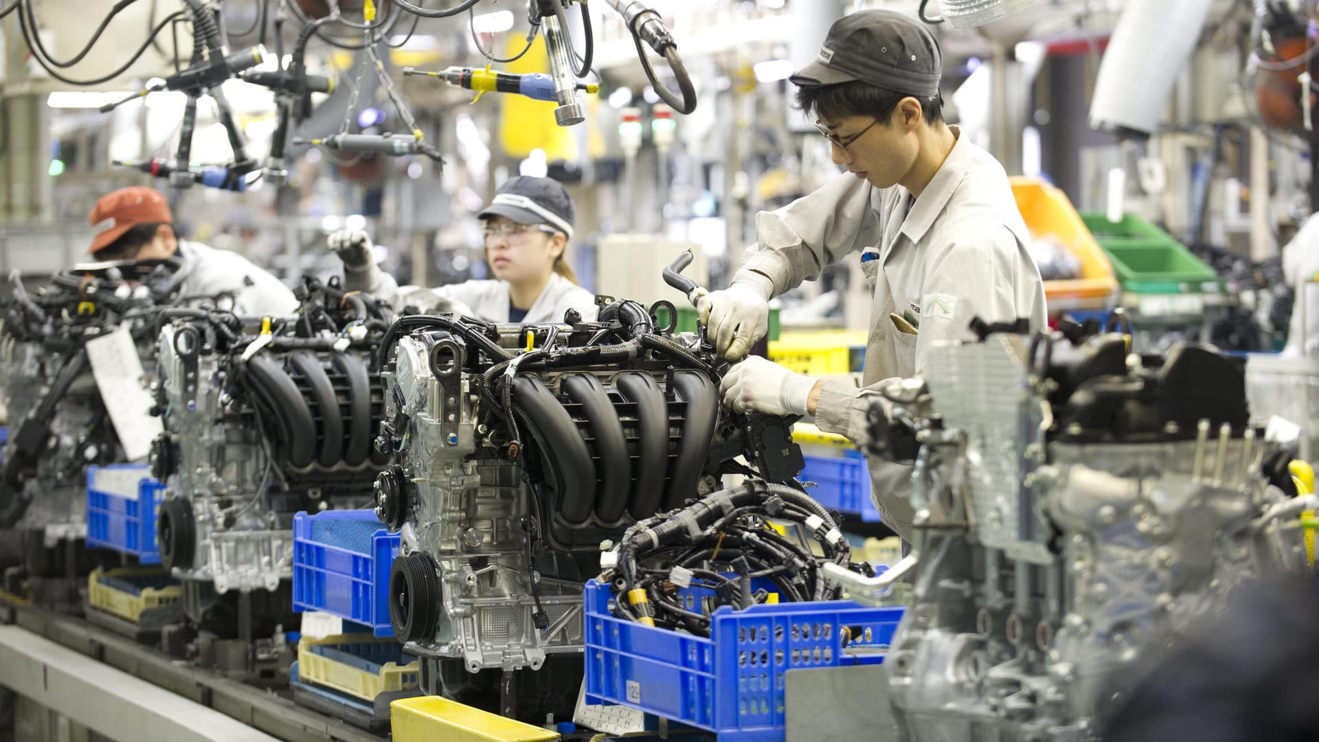 Motorenfertigung im Mazda-Werk im japanischen Hiroshima.