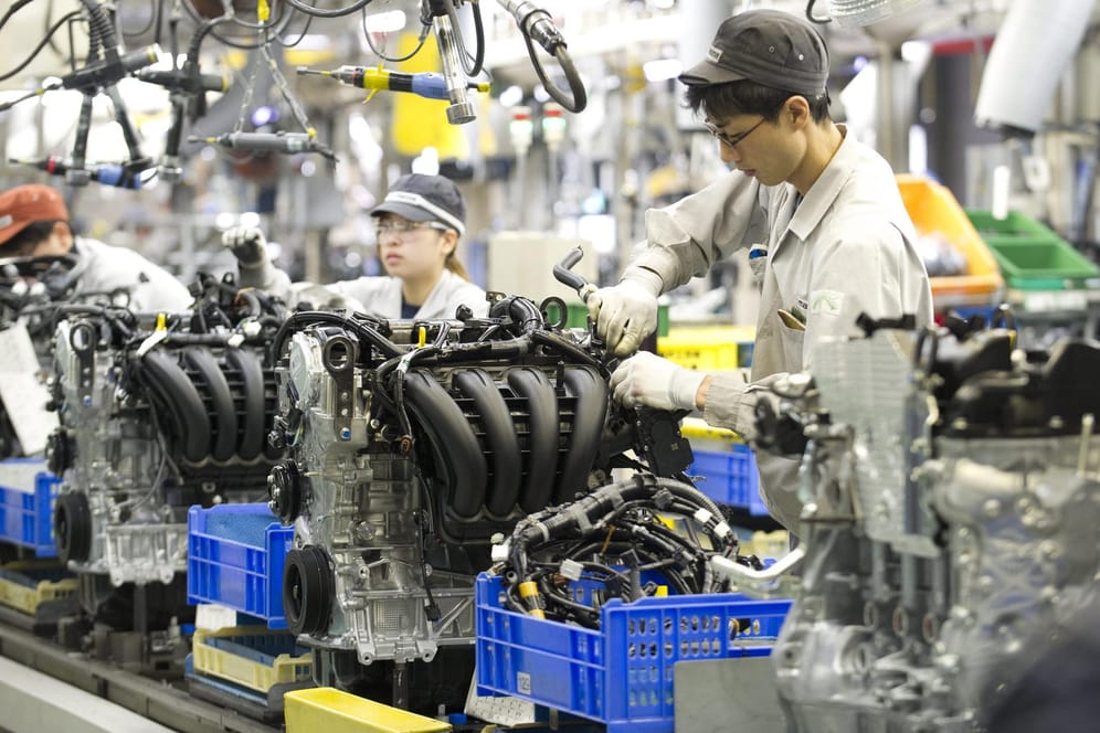 Motorenfertigung im Mazda-Werk im japanischen Hiroshima.
