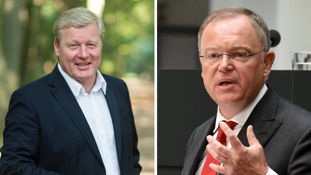 CDU-Spitzenkandidat Bernd Althusmann (l) hat gute Chancen, Amtsinhaber Stephan Weil (r) nach der Neuwahl als Ministerpräsident Niedersachsens abzulösen. CDU-Spitzenkandidat Bernd Althusmann (l) hat gute Chancen, Amtsinhaber Stephan Weil (r) nach der Neuwahl als Ministerpräsident Niedersachsens abzulösen.