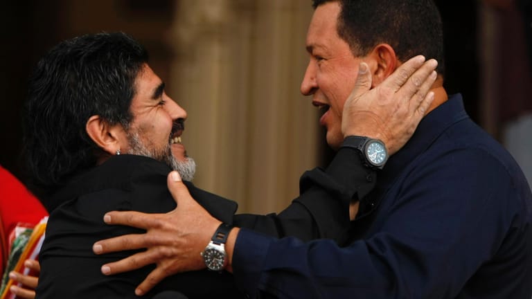 Diego Armando Maradona verehrte auch schon den früheren venezolanischen Präsidenten Hugo Chávez