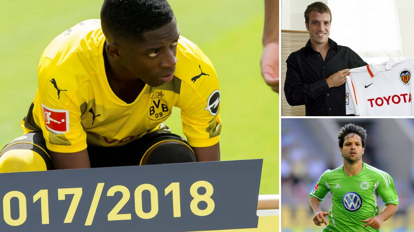 Bloß weg aus der Bundesliga: Ousmane Dembélé, Rafael van der Vaart und Diego.