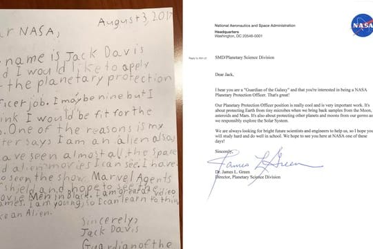 Der Brief des Viertklässlers Jack Davis aus New Jersey hatte bei der Nasa und im Internet Begeisterung ausgelöst.
