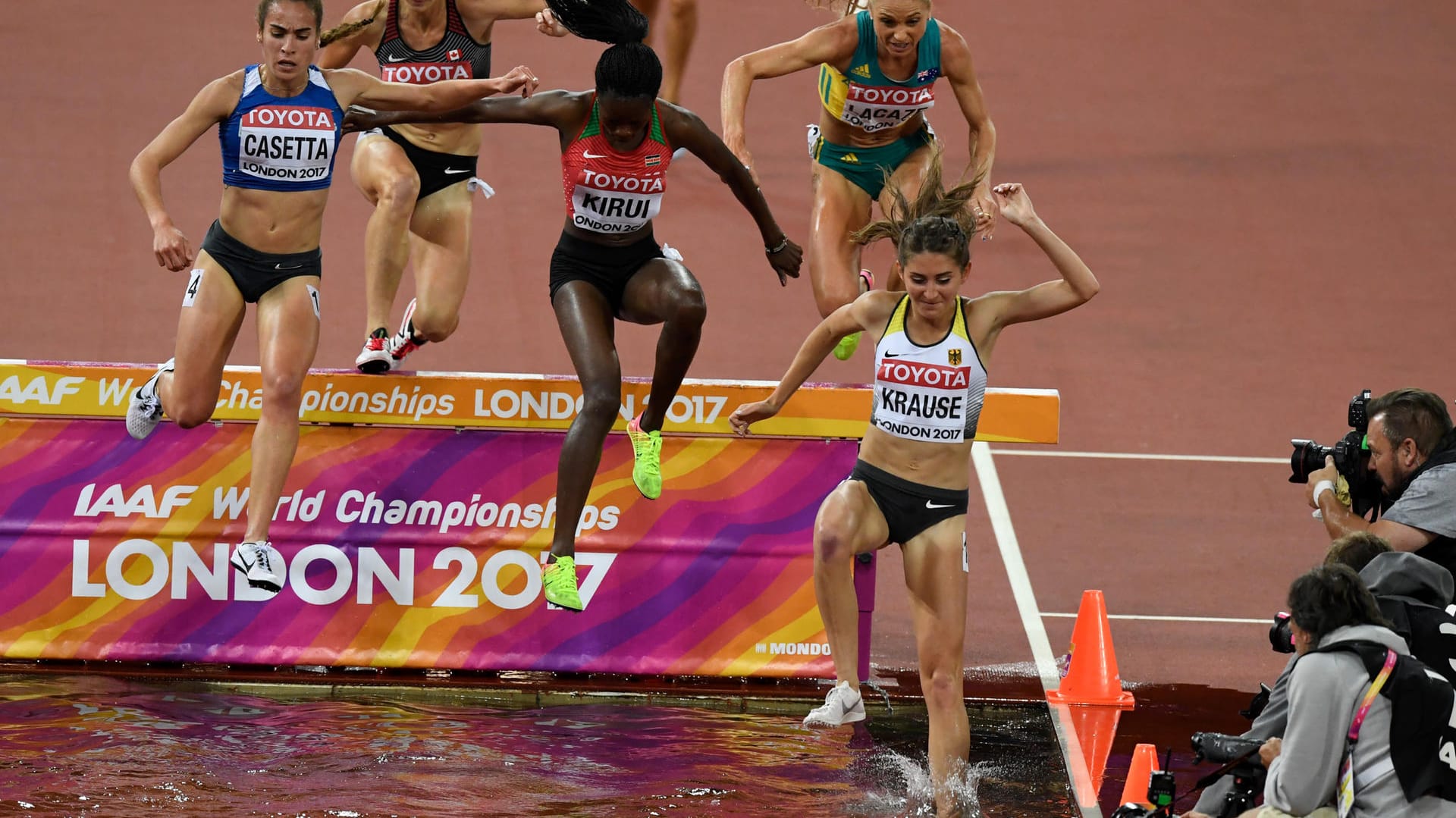 Gesa Krause aus Deutschland beim 3000-Meter-Hindernis-Rennen der Frauen.