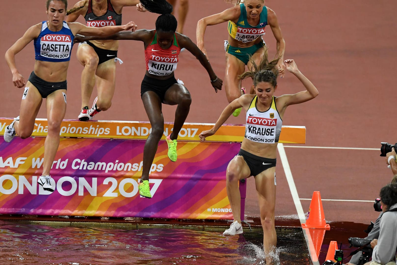 Gesa Krause aus Deutschland beim 3000-Meter-Hindernis-Rennen der Frauen.