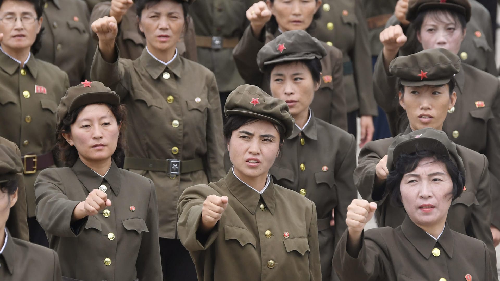 Eine Kundgebung in Pjöngjang zur Unterstützung des Regimes. Eine Kundgebung in Pjöngjang zur Unterstützung des Regimes.
