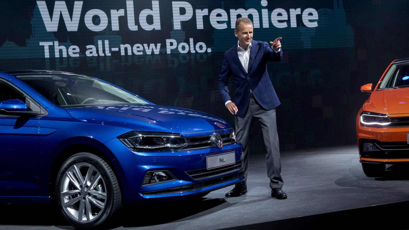 Herbert Diess, Vorsitzender des Markenvorstands von Volkswagen-PKW, präsentierte in Berlin den neuen VW Polo.