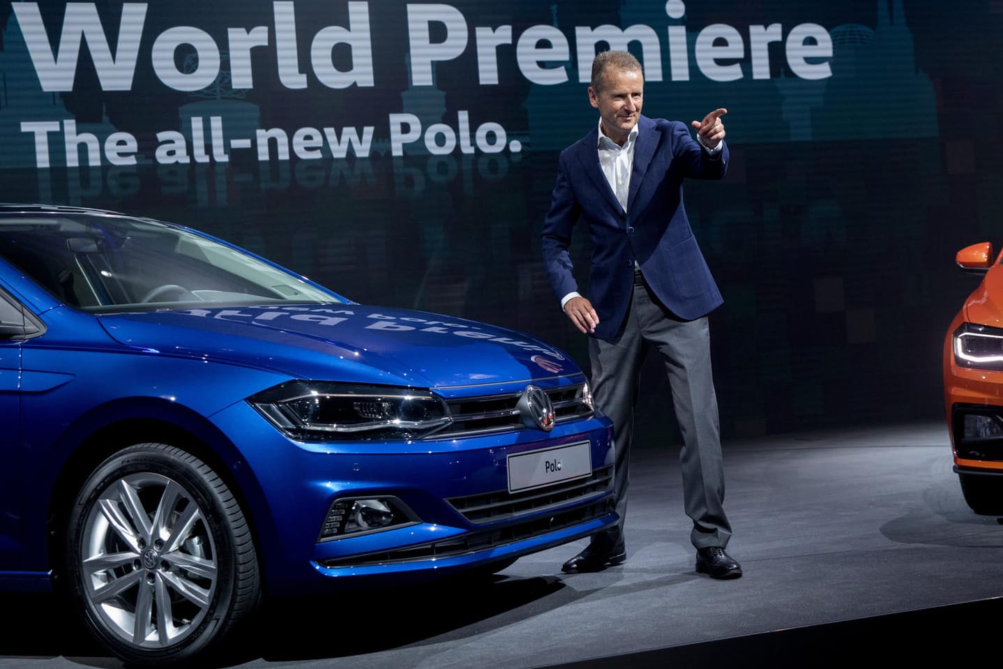 Herbert Diess, Vorsitzender des Markenvorstands von Volkswagen-PKW, präsentierte in Berlin den neuen VW Polo.