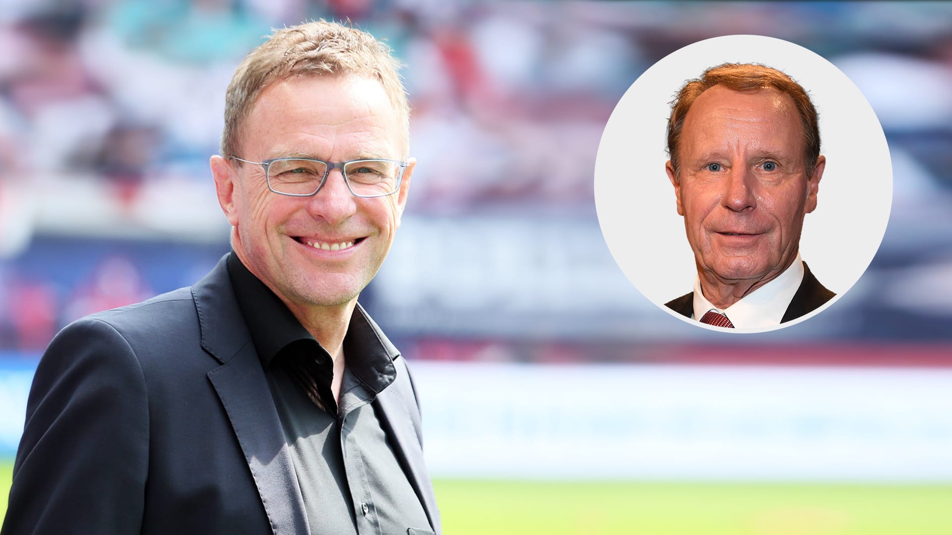 Ralf Rangnick (l.) ist seit 2012 Sportdirektor bei Leipzig und führte RB 2016 als Trainer in die Bundesliga.