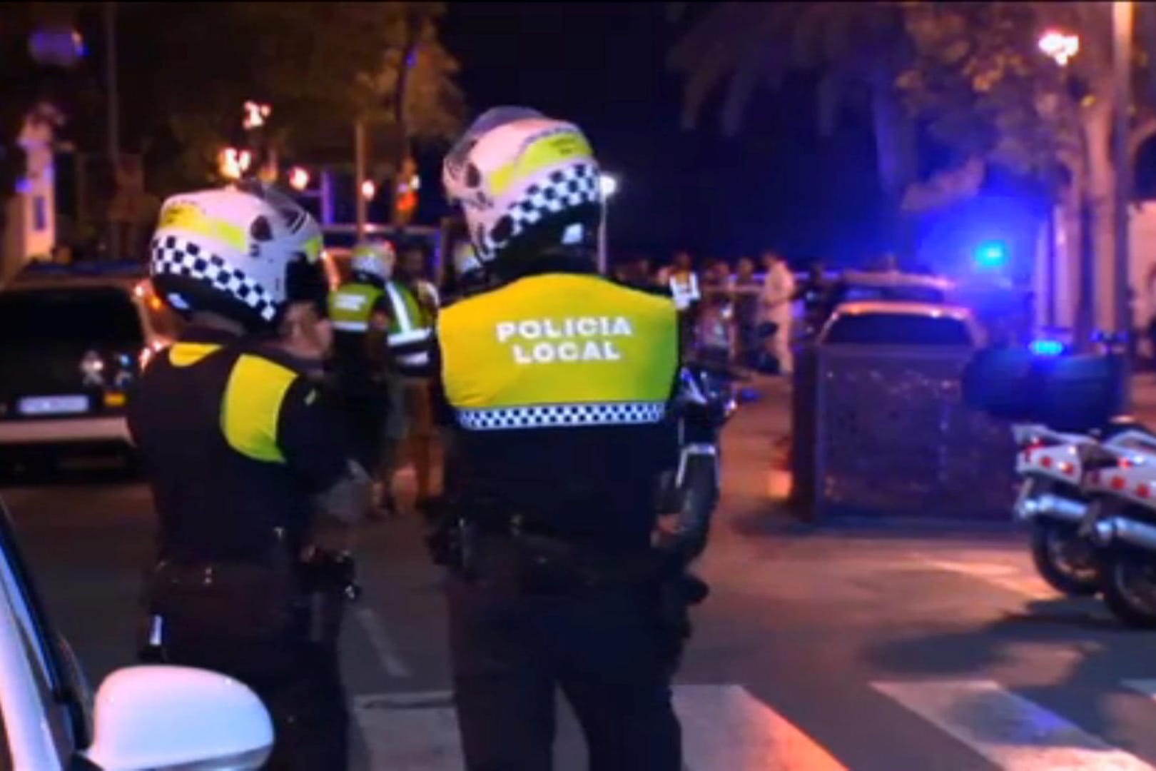 Still image taken from Reuters video shows the scene where police had killed four attackers in Cambrils, south of Barcelona