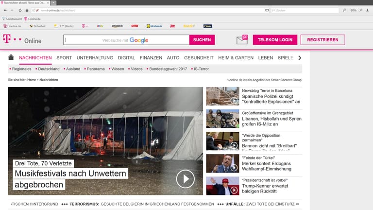 Mit dem t-online.de-Browser 7 hat man aktuelle News immer im Blick.