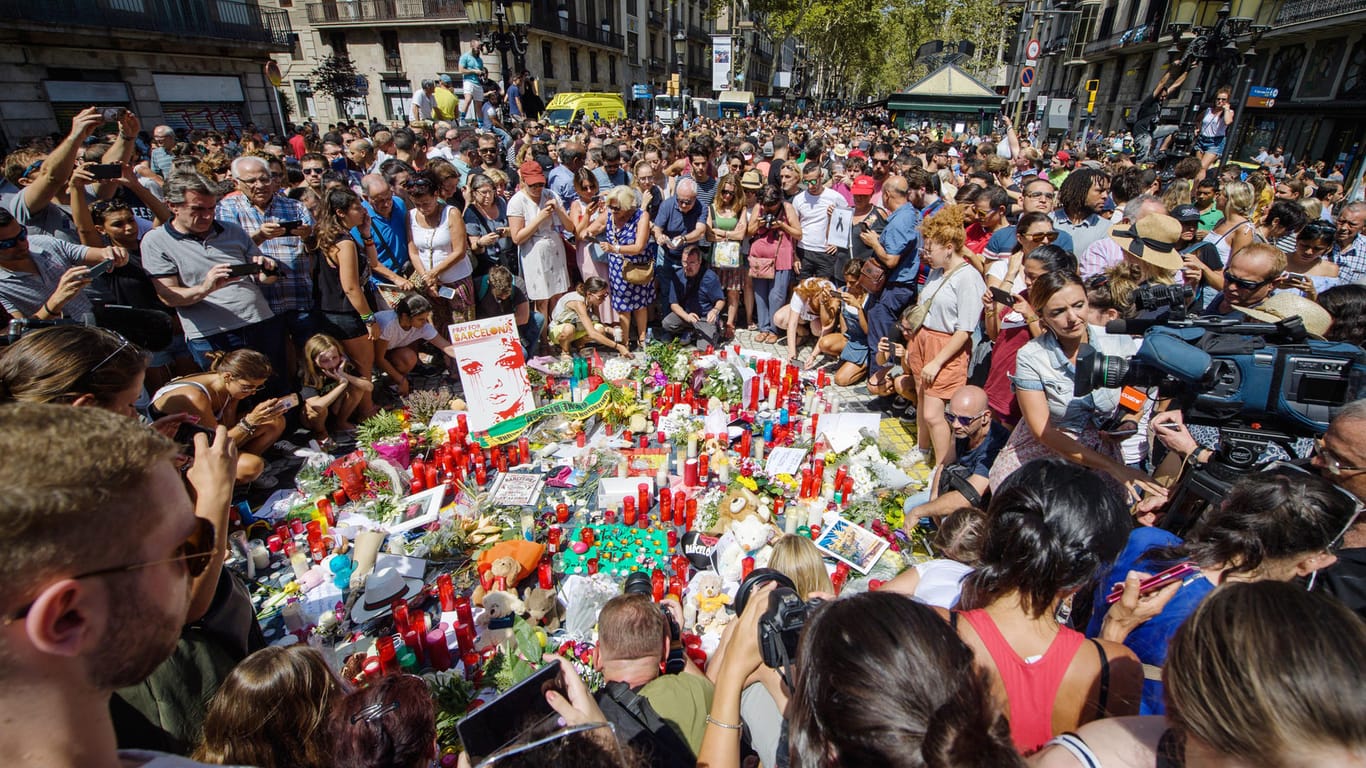 Gedenken nach nach dem Terroranschlag in Barcelona.