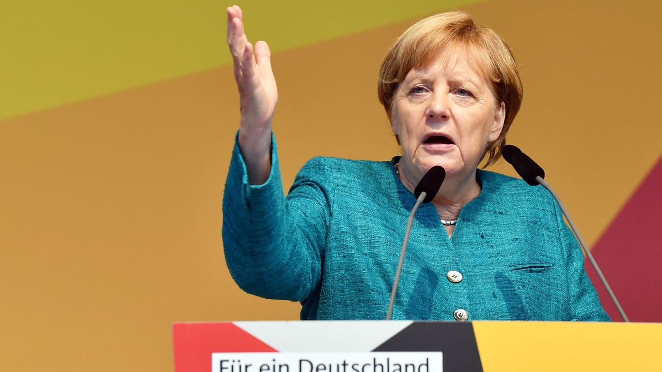 Kanzlerin Angela Merkel bei einem Wahlkampfauftritt am Donnerstag in Thüringen.