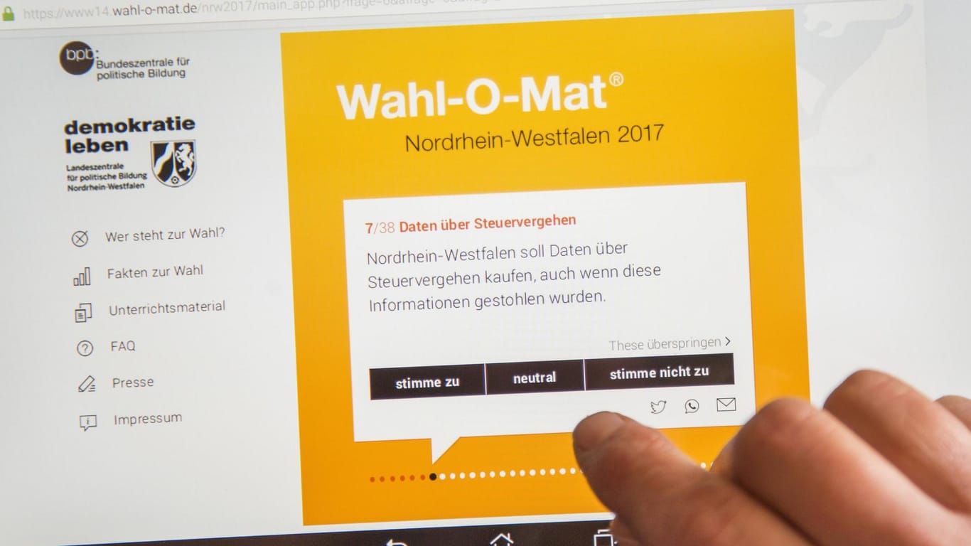 Symbolbild: Wahl-O-Mat für die Landtagswahl in NRW im Mai 2017