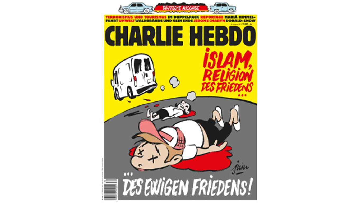 Die komplette Titelseite der umstrittenen neuen Ausgabe von "Charlie Hebdo".
