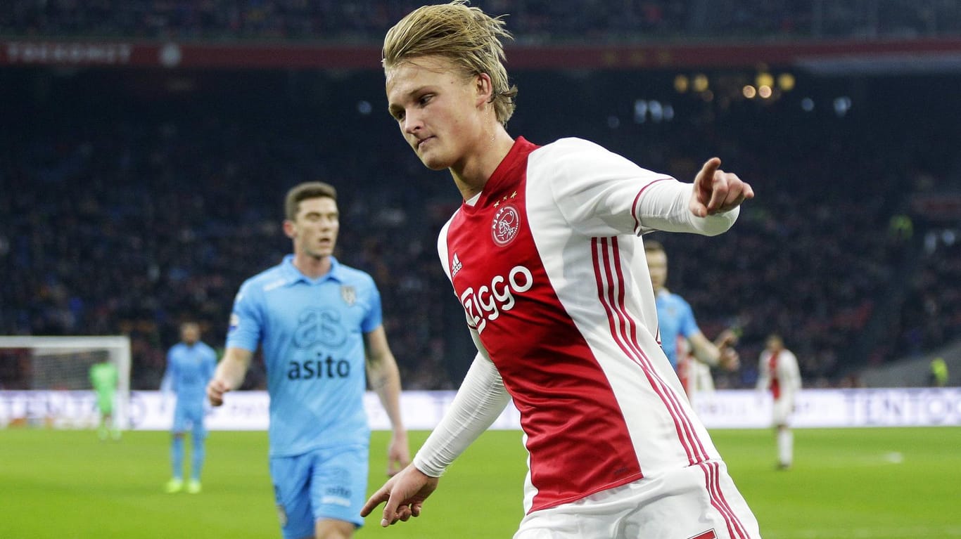 Ajax-Youngster Kasper Dolberg hatte in der vergangenen Saison viel Grund zum Torjubel.