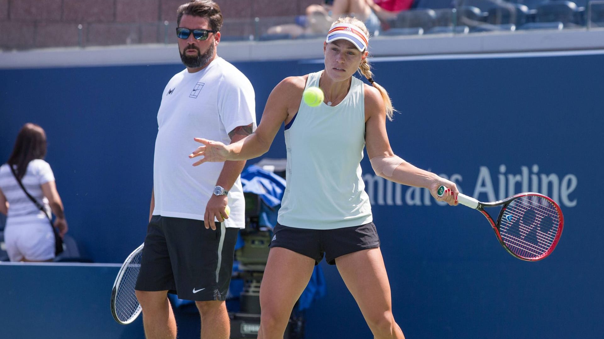 Angelique Kerber bei der Vorbereitung auf die US Open. Kühnen zählt die ehemalige Weltranglistenerste zu den Mitfavoritinnen.