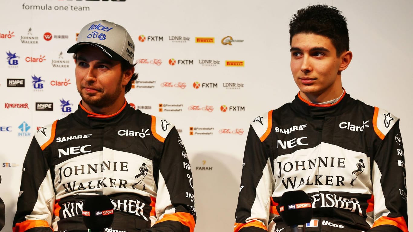 Heiß her geht es zwischen Sergio Pérez (links) und Esteban Ocon.