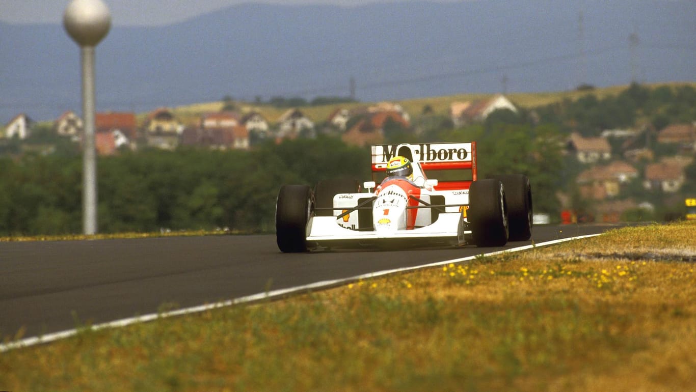Nicht nur bei regen eine Waffe: Ayrton Senna im McLaren von 1992