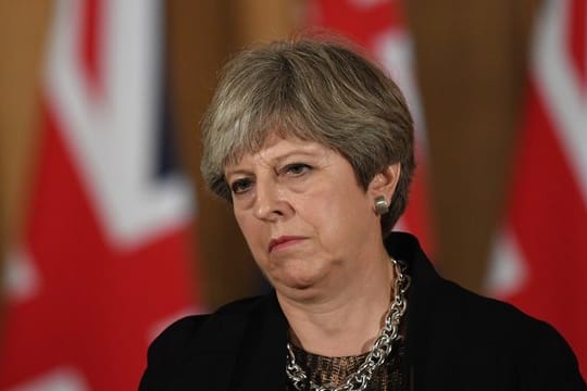 Die britische Premierministerin Theresa May während einer Pressekonferenz in London.