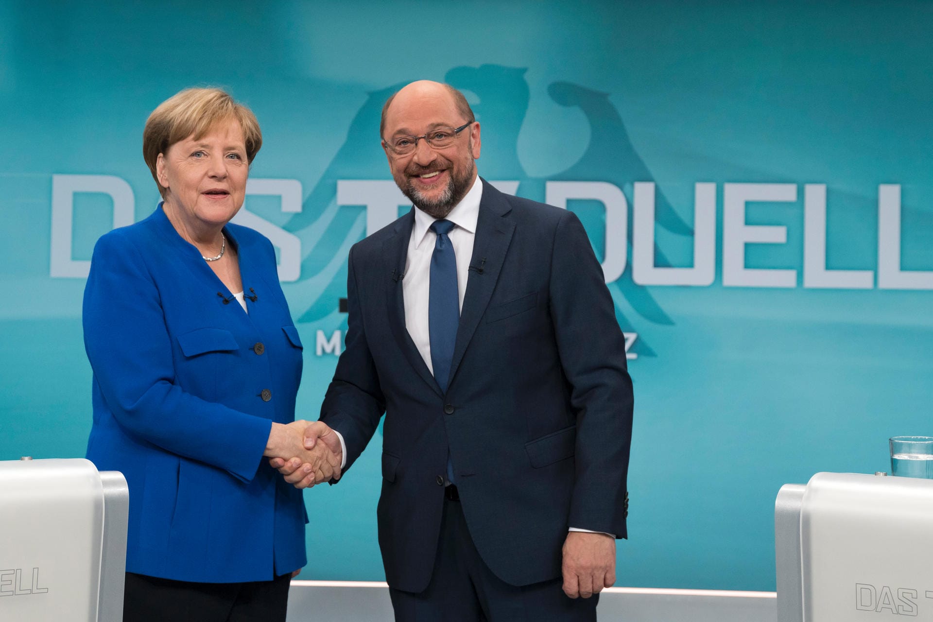 Angela Merkel und Martin Schulz im TV-Duell