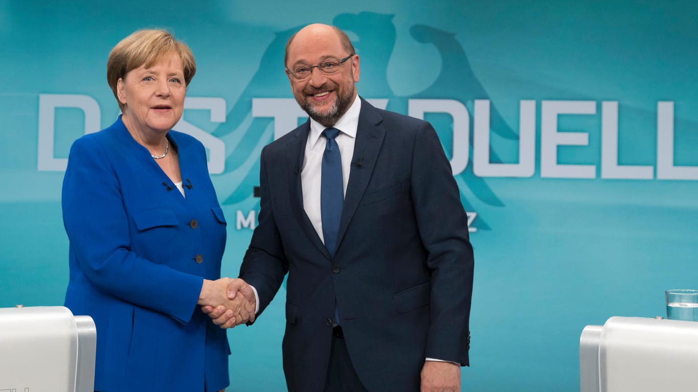 Angela Merkel und Martin Schulz im TV-Duell