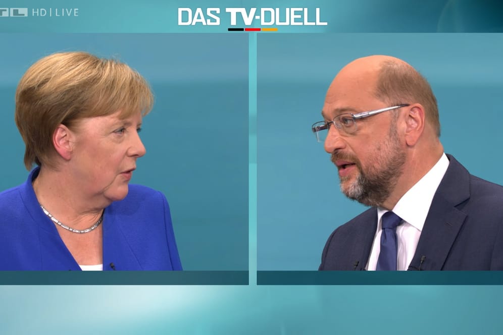 TV-Duell zwischen der Bundeskanzlerin und CDU-Vorsitzenden Angela Merkel und dem SPD-Kanzlerkandidaten und SPD-Vorsitzenden Martin Schulz.