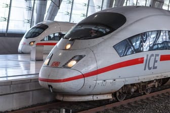 Ein ICE fährt in einen Bahnhof ein (Symbolfoto): In Hessen kann es aufgrund einer Bombenentschärfung am Dienstag zu Störungen im Fernverkehr kommen.