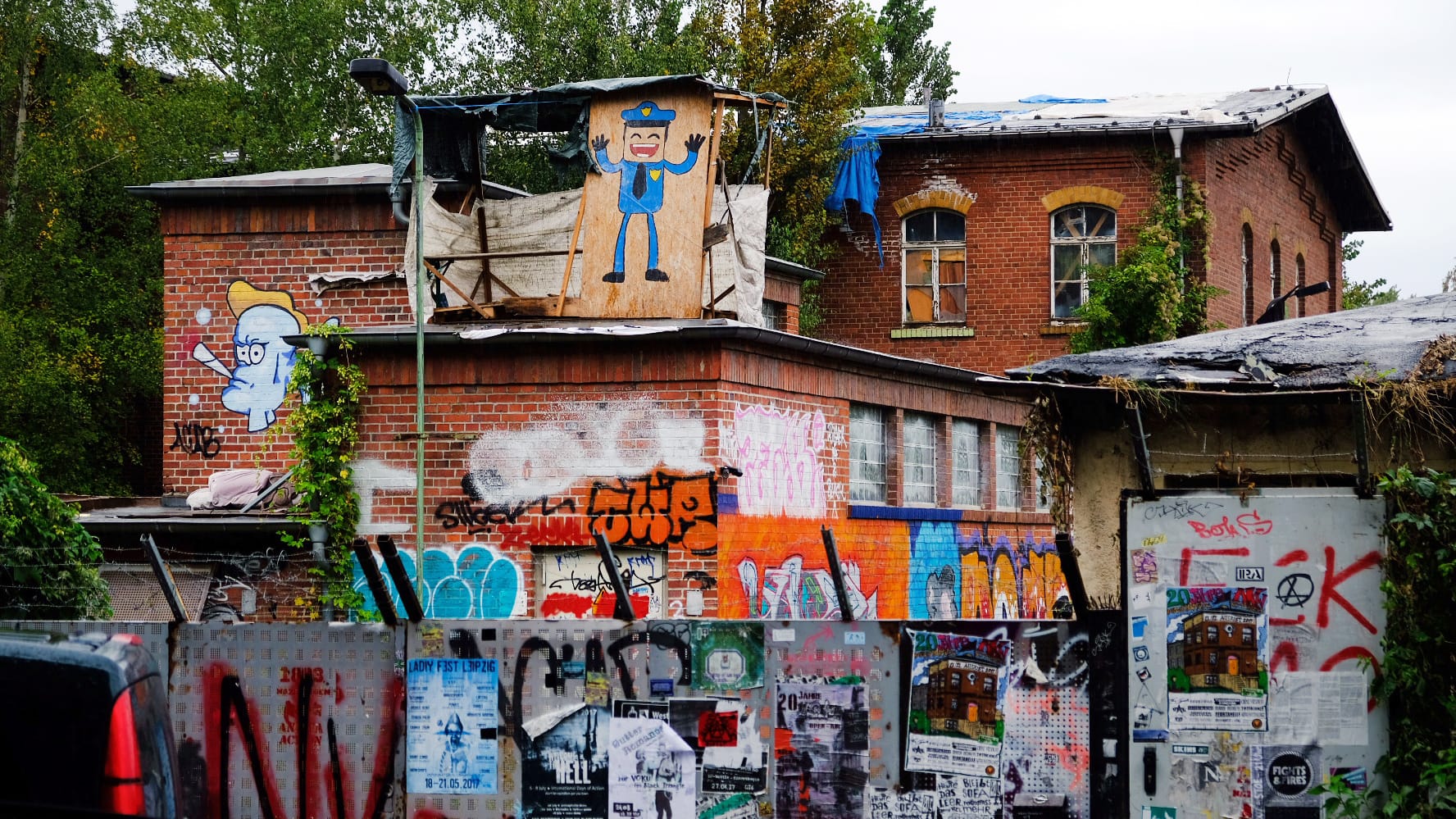 Das autonomen Kulturzentrum «Black Triangle», aufgenommen in Leipzig. Dem Zentrum droht die Räumung.