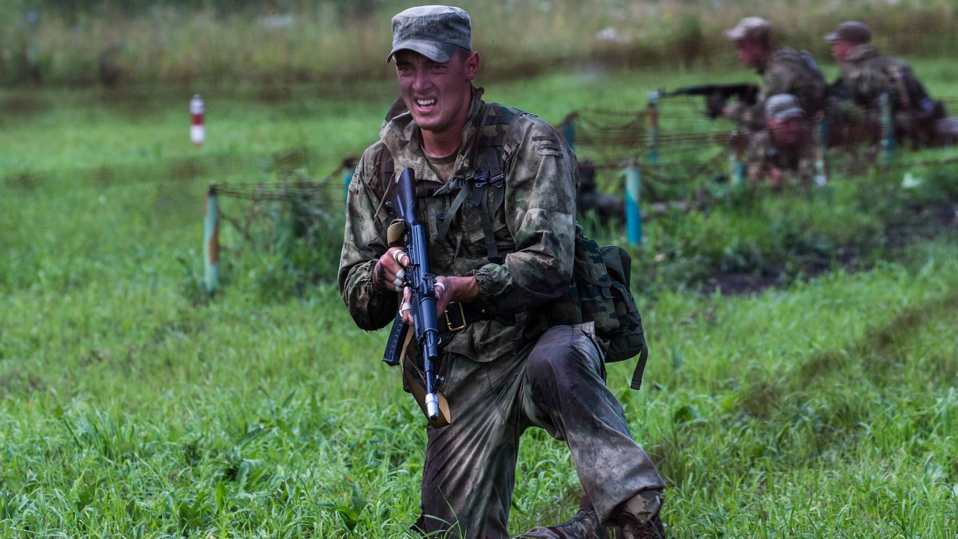 Ein russischer Soldat im Training (Symbolbild). Ein russischer Soldat im Training (Symbolbild).