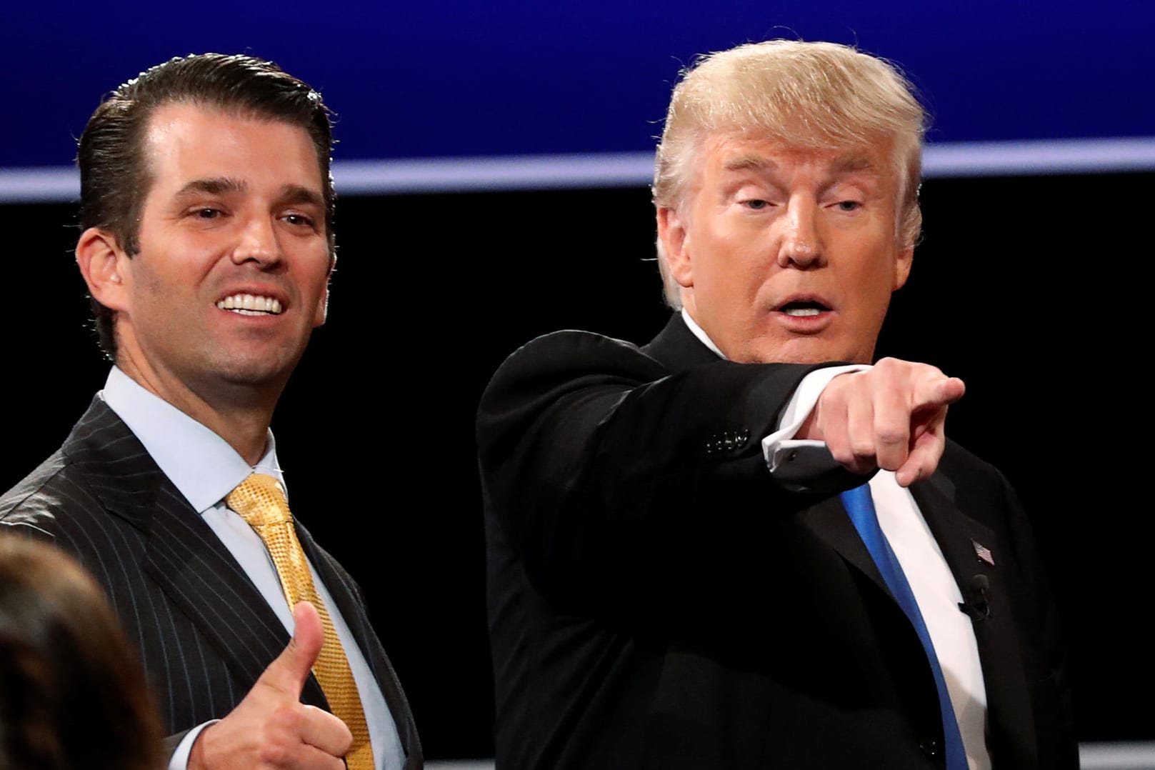 Donald Trump Jr. und sein Vater bei einer Wahlkampf-Kundgebung im September 2016.