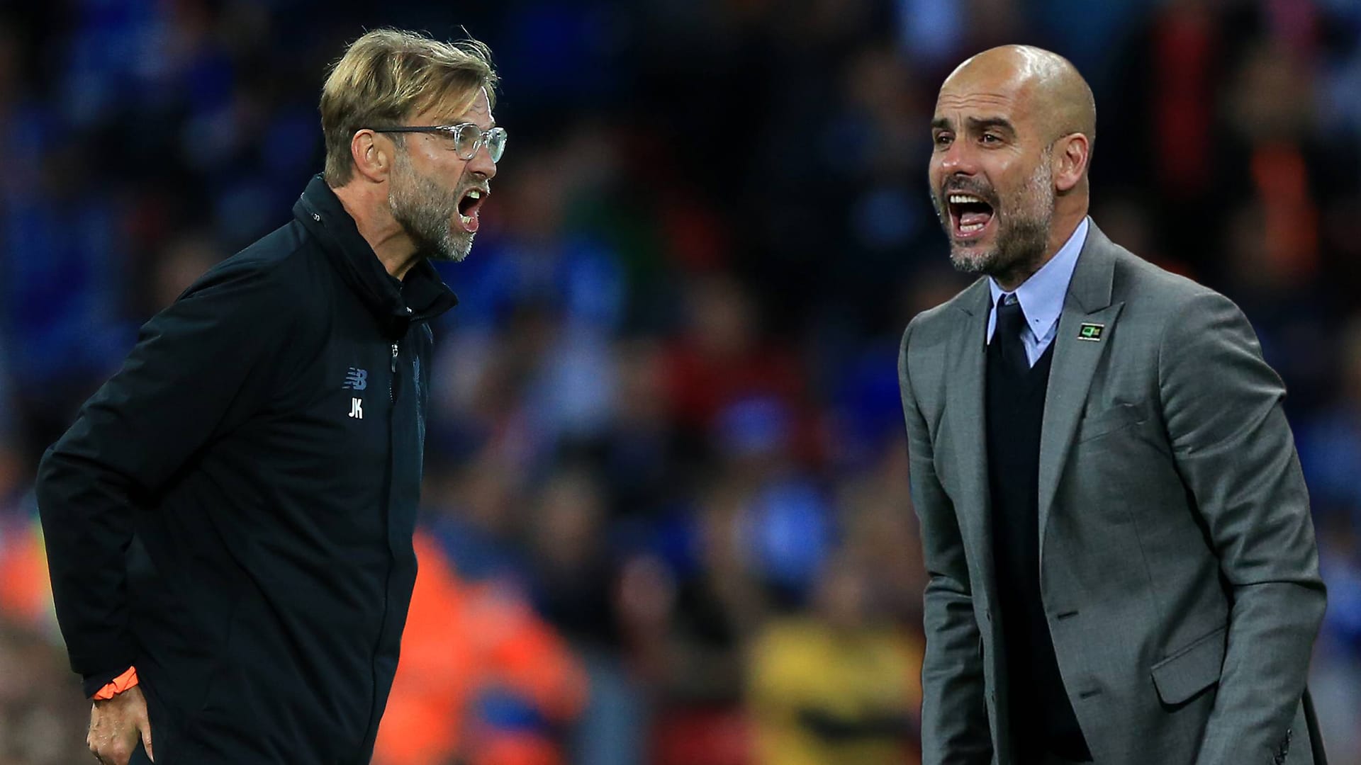 Duell der Star-Trainer: Liverpools Jürgen Klopp (li.) gegen Citys Pep Guardiola.