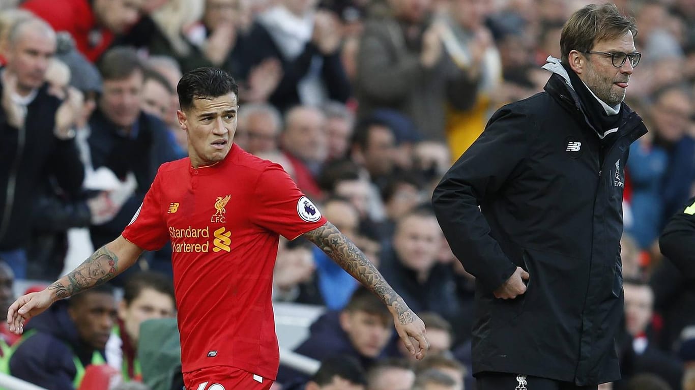 Nächste Eskalationsstufe? Coutinho (li.) und Liverpool-Trainer Jürgen Klopp.