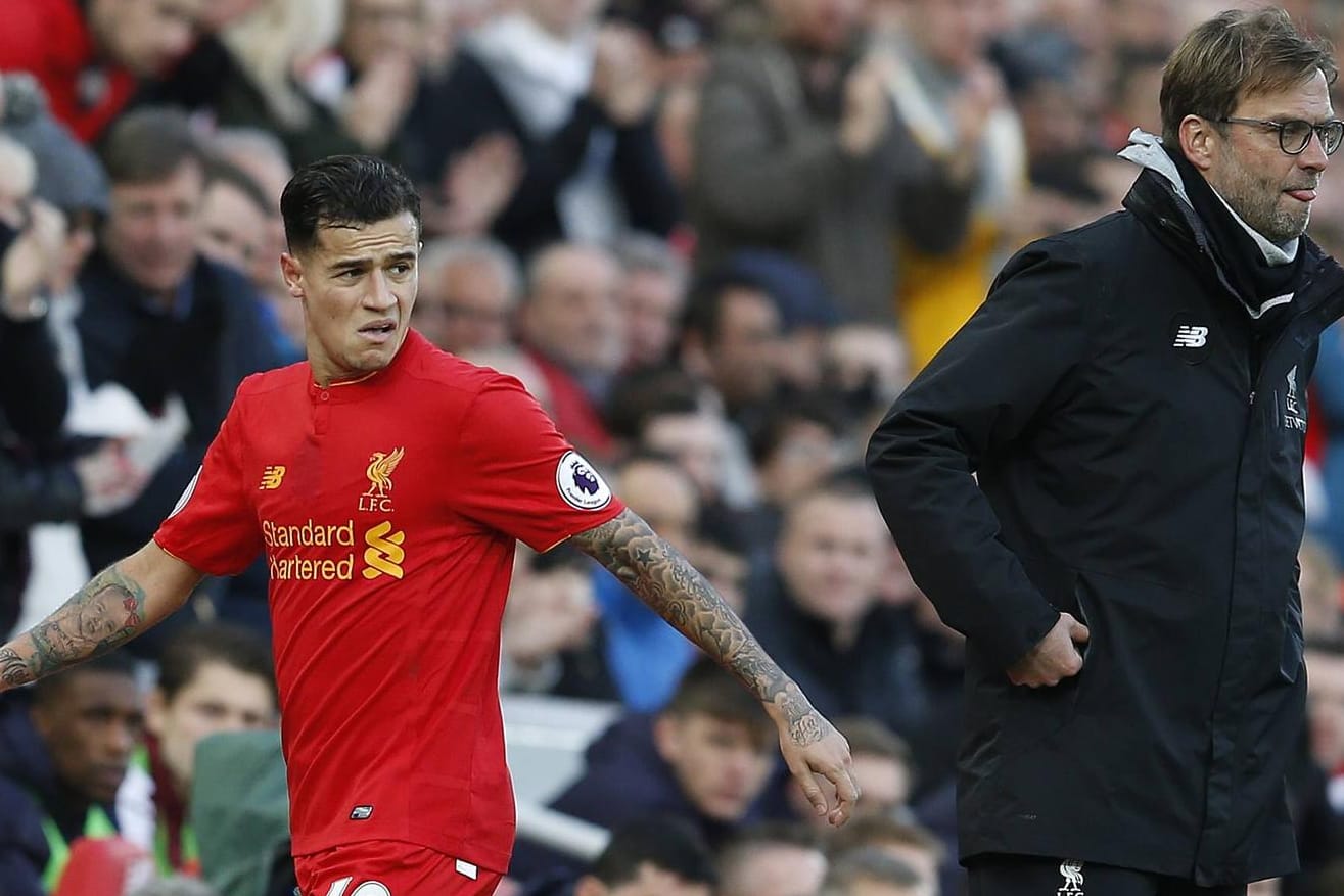 Nächste Eskalationsstufe? Coutinho (li.) und Liverpool-Trainer Jürgen Klopp.