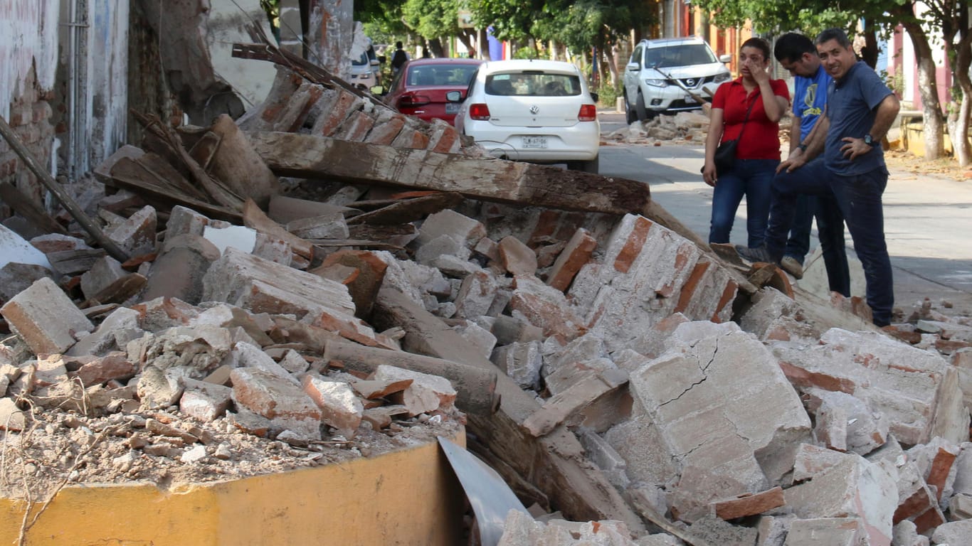 Auch in Juchitan, im Bundesstaat Oaxaca (Mexiko), hinterließ das massive Erdbeben größtenteils Schutt und Asche.