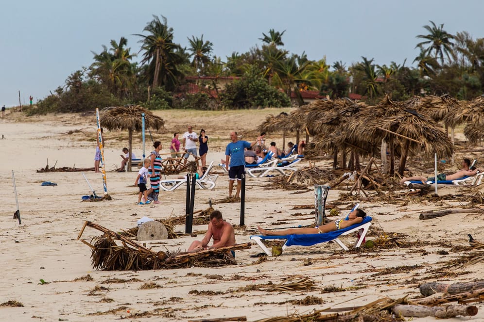 In Kuba, hier am Strand von Varadero, hat Hurrikan "Irma" schwere Schäden verursacht.