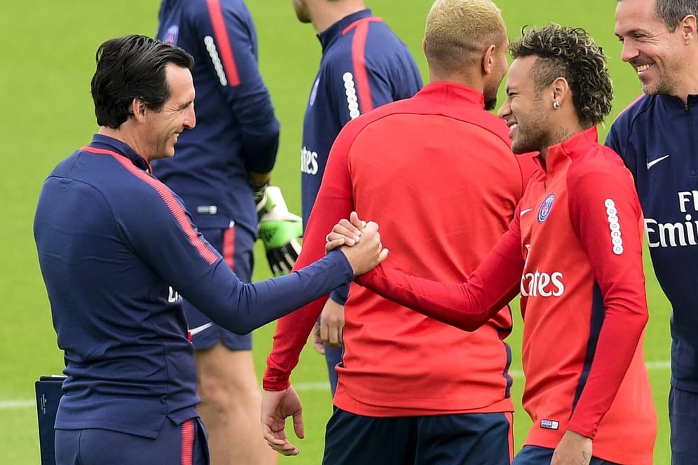 Emery mit seinem neuen Megastar Neymar.