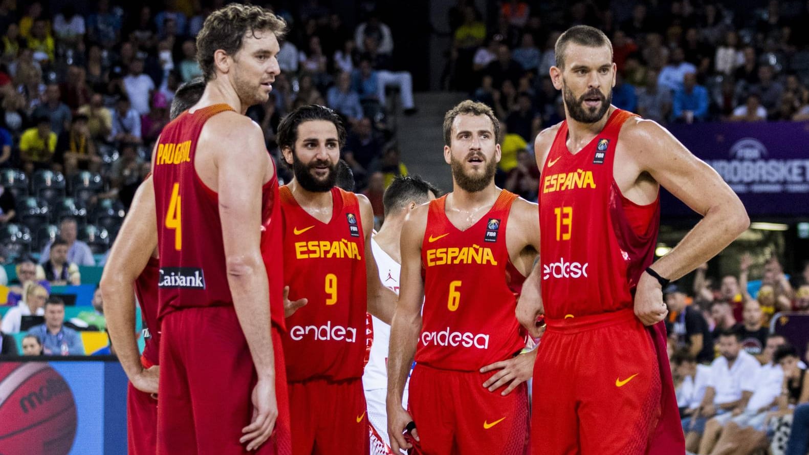 Übermächtiger Gegner? Spanien um Pau Gasol, Ricky Rubio, Sergio Rodriguez und Marc Gasol (v. li.).