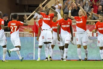 Die Stars des AS Monaco beim Torjubel im Topspiel gegen Olympique Marseille.
