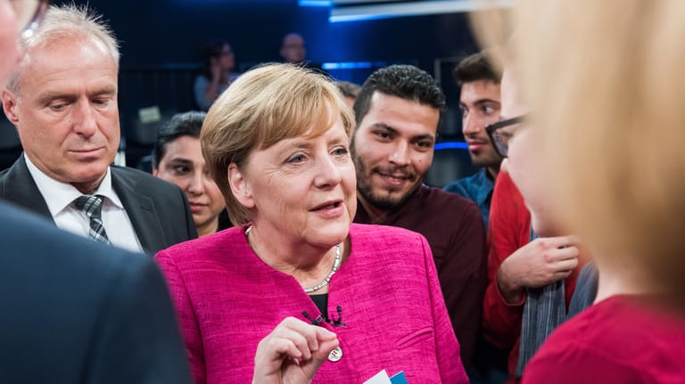 Während der Sendung "Klartext, Frau Merkel!" sagte ein syrischer Flüchtling die Worte "Ich liebe Sie" zur Bundeskanzlerin Angela Merkel.