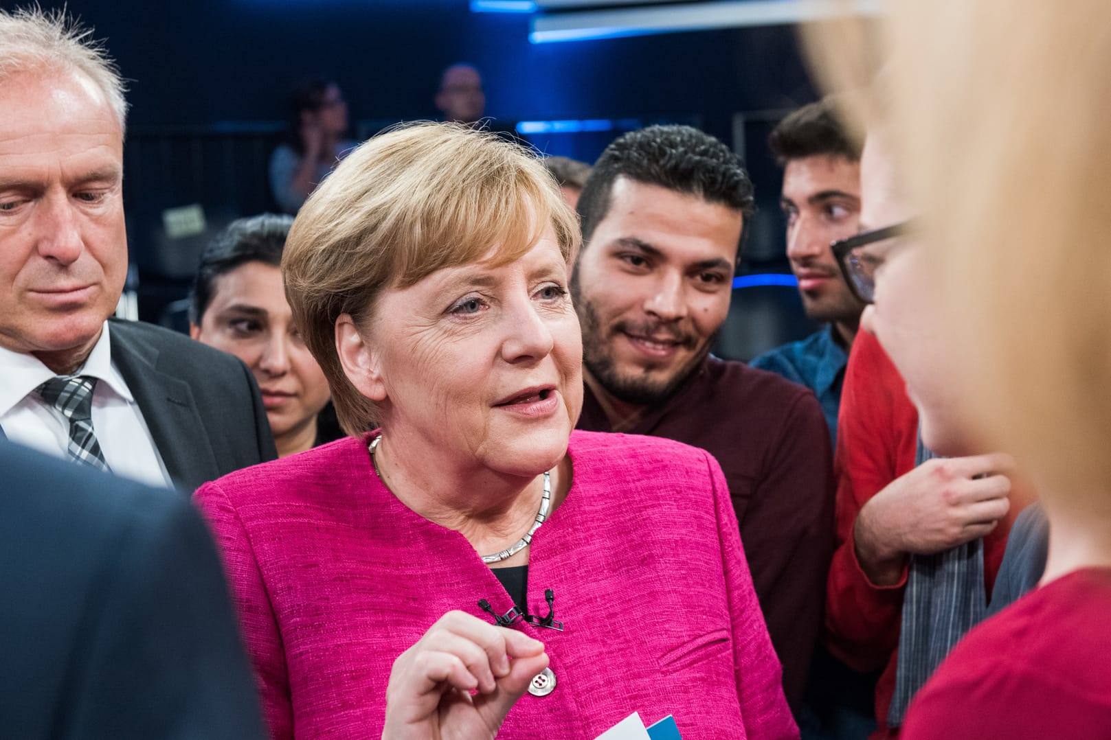 Während der Sendung "Klartext, Frau Merkel!" sagte ein syrischer Flüchtling die Worte "Ich liebe Sie" zur Bundeskanzlerin Angela Merkel.