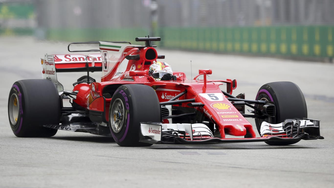 Im 2. Freien Training erreichte Sebastian Vettel im Ferrari nur den elften Rang.